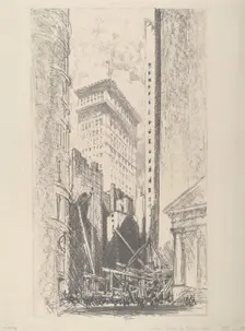 Rebuilding Broad Street, 1910. Creator: Joseph Pennell
