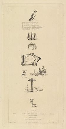 Rebus: Béranger was not really strong, for he never had the key to the fields, 1863. Creator: Charles Meryon