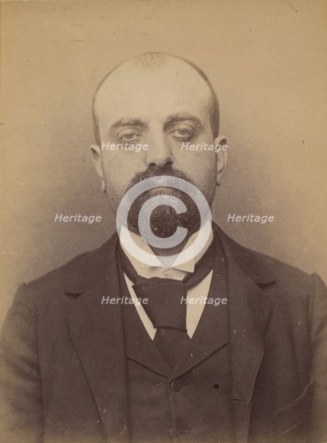 Recco. Grégoire. 35 ans, né à Formia (Italie). Tailleur d'habits. Anarchiste. 11/3/94. , 1894. Creator: Alphonse Bertillon.
