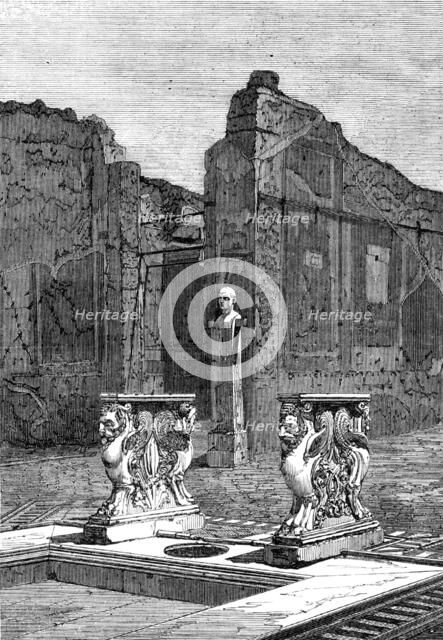 Recent discoveries in the buried city of Pompeii: interior of the house of Cornelius Rufus, 1864. Creator: Unknown.