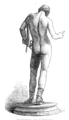 Recent discoveries in the buried city of Pompeii: statuette of Narcissus, 1864. Creator: Unknown