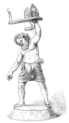 Recent discoveries in the buried city of Pompeii: statuette of Silenus, 1864. Creator: Unknown