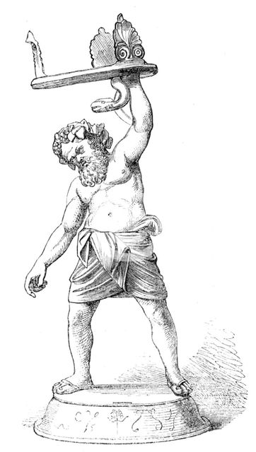 Recent discoveries in the buried city of Pompeii: statuette of Silenus, 1864. Creator: Unknown.