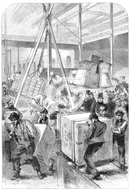 Receiving goods at the International Exhibition Building, 1862. Creator: Unknown.