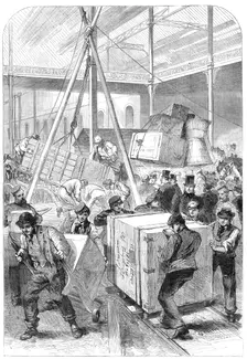 Receiving goods at the International Exhibition Building, 1862. Creator: Unknown