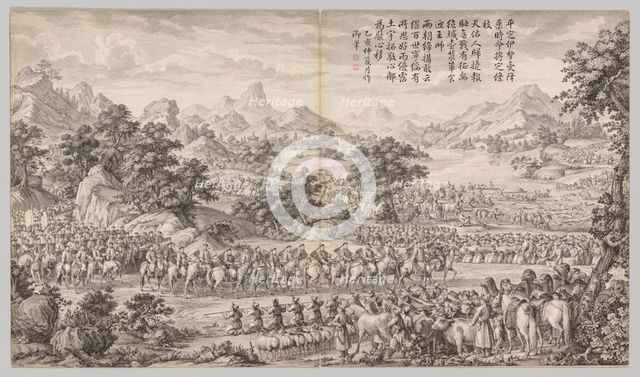 Receiving Surrender from the Eli…, c. 1765-1774; poem dated 1760. Creator: Giuseppe Castiglione (Italian, 1688-1766).