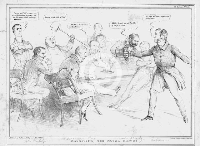 'Receiving the Fatal News!',1834. Creator: John Doyle.
