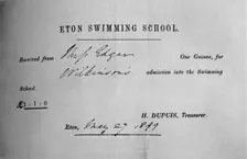Receipt for Swimming Lessons 1935