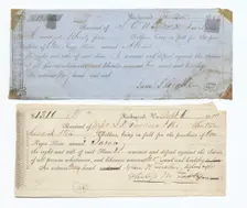 Receipts for sales of slaves, 1859. Creator: Unknown