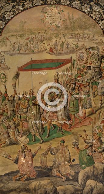 Reception of Moctezuma, (19 and 20), 1698. Creators: Juan González, Miguel González.