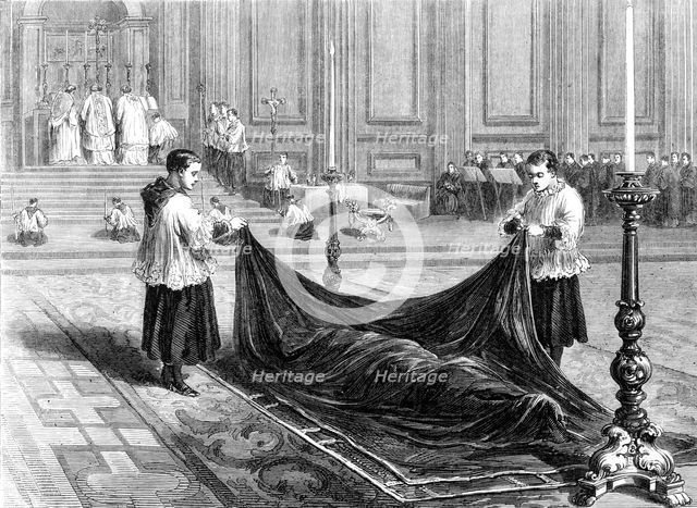 Reception of a Benedictine monk in St. Paul's Church at Rome, 1870. Creator: Unknown.