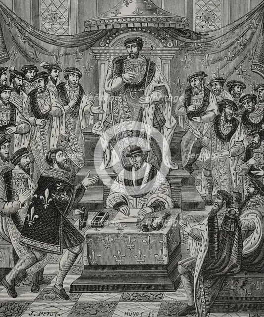 Reception of a knight of the Order of Saint Michael, French military order ..., 1469-70, (1877). Creators: J Petot, Jules Jean Marie Joseph Huyot.