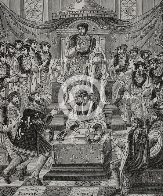 Reception of a knight of the Order of Saint Michael, French military order ..., 1469-70, (1877). Creators: J Petot, Jules Jean Marie Joseph Huyot.