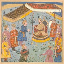 Reception of a Persian Ambassador by a Mughal Prince, early 17th century. Creator: Unknown