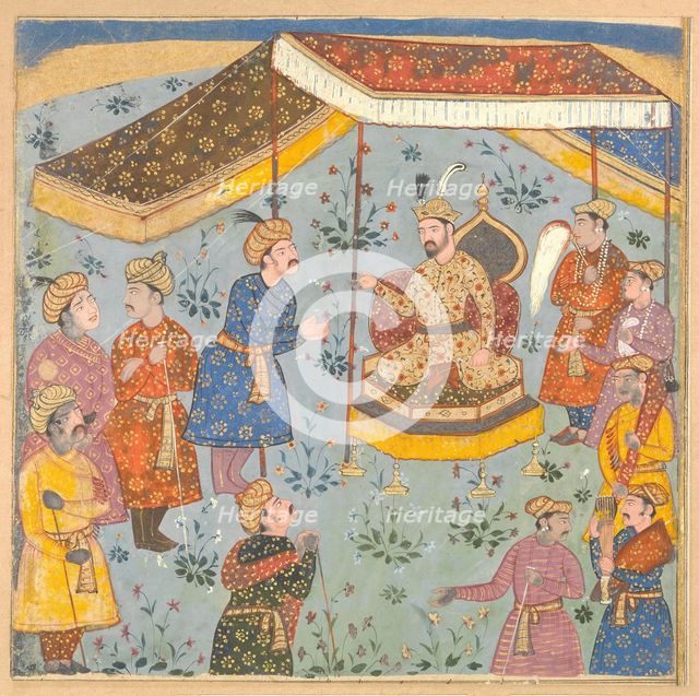 Reception of a Persian Ambassador by a Mughal Prince, early 17th century. Creator: Unknown.