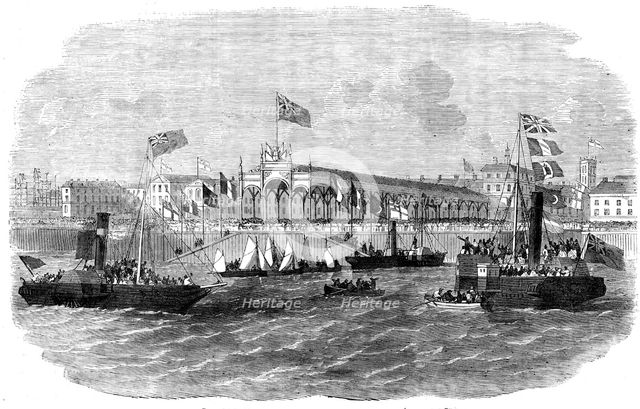 Reception of Colonel Lake and Captain Thompson, at Hull, 1856.  Creator: Unknown.