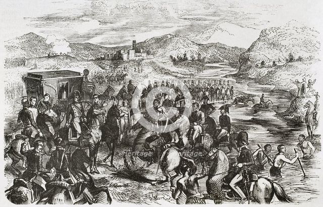 Reception of Ferdinand VII on the River Fluvià  on his return from France, Spain, 1814 (1853).  Creator: Unknown.
