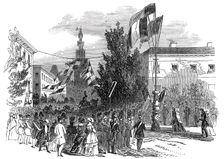 Reception of Her Majesty at Antwerp, 1845. Creator: Unknown