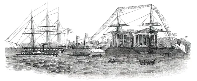 Reception of Lord Gough at Calcutta, 1850. Creator: Unknown.
