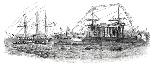 Reception of Lord Gough at Calcutta, 1850. Creator: Unknown.
