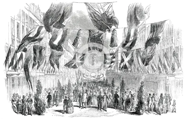 Reception of Parisian Railway Excursionists at Dunkerque - Rue Arago, 1850. Creator: Unknown.