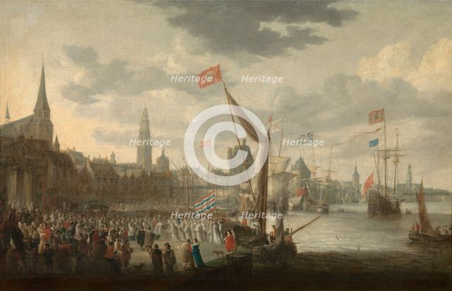 Reception of the White Monks...City of Antwerp, mid-17th century. Creator: Bonaventura Peeters I.