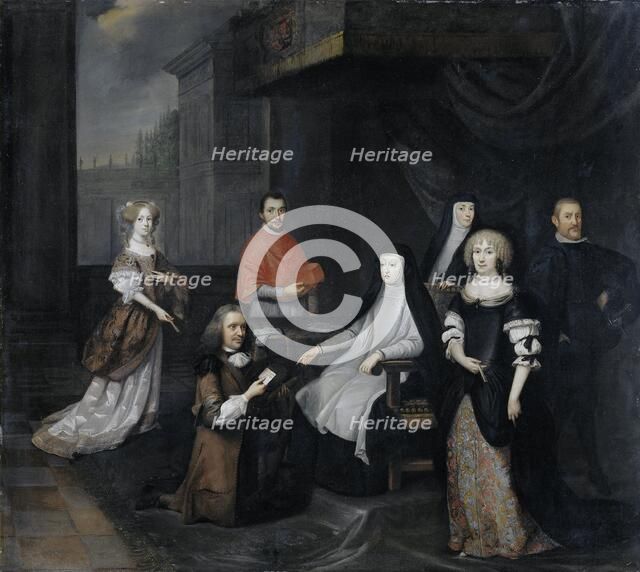 Reception of the Dutch ambassador Hieronymus van Beverningk by the Spanish queen-regent Maria-Anna o Creator: Gaspar Netscher.