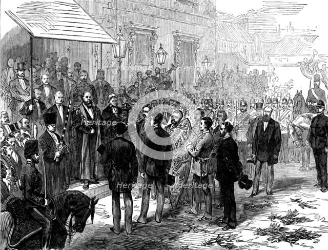Reception of the Elcho Challenge Shield by the Lord Mayor of Dublin, 1873. Creator: Unknown.