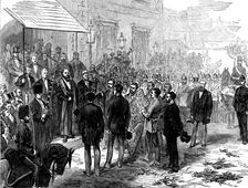 Reception of the Elcho Challenge Shield by the Lord Mayor of Dublin, 1873. Creator: Unknown