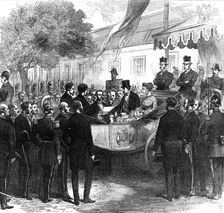 Reception of the Emperor and Empress of the French by the Municipality of Orleans, 1868. Creator: Unknown