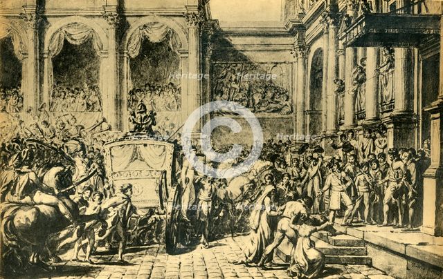 Reception of the Emperor and Empress at the Hôtel de Ville, Paris, c1804, (1921). Creator: Jacques-Louis David.