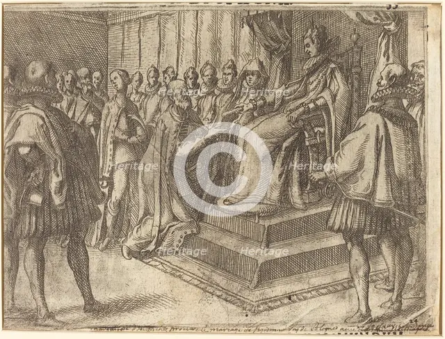 Reception of the Envoy of Poland [recto], 1612. Creator: Jacques Callot.