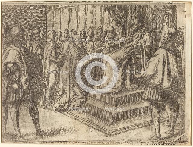 Reception of the Envoy of Poland [recto], 1612. Creator: Jacques Callot.