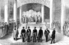 Reception of the foreign ministers and consuls by the Emperor of China at Pekin, 1873. Creator: Unknown