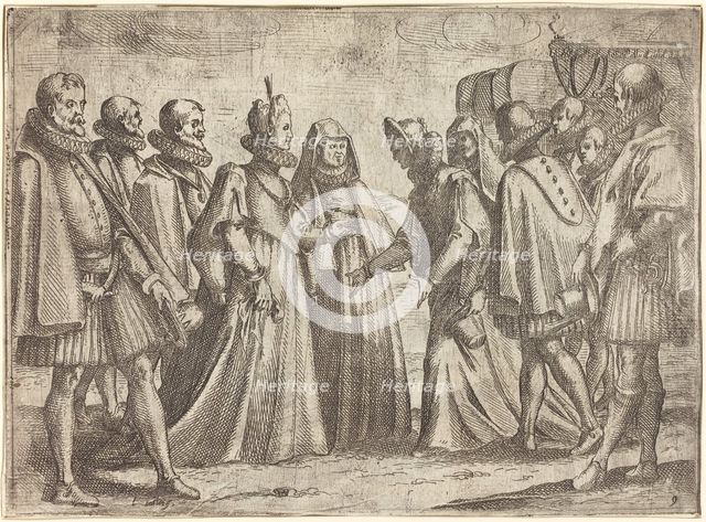 Reception at Mantua [recto], 1612. Creator: Jacques Callot.