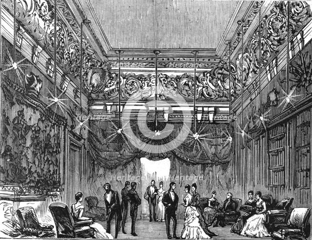 'Reception and Ball at Dover House, the official residence of Lord Dalhousie; Reception room', 1886. Creator: Unknown.