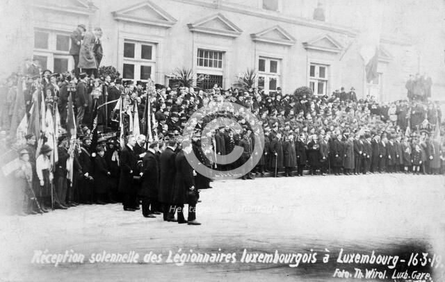 Reception for the Luxembourg Legionnaires, Luxembourg, 16 March 1919. Artist: T Wirol