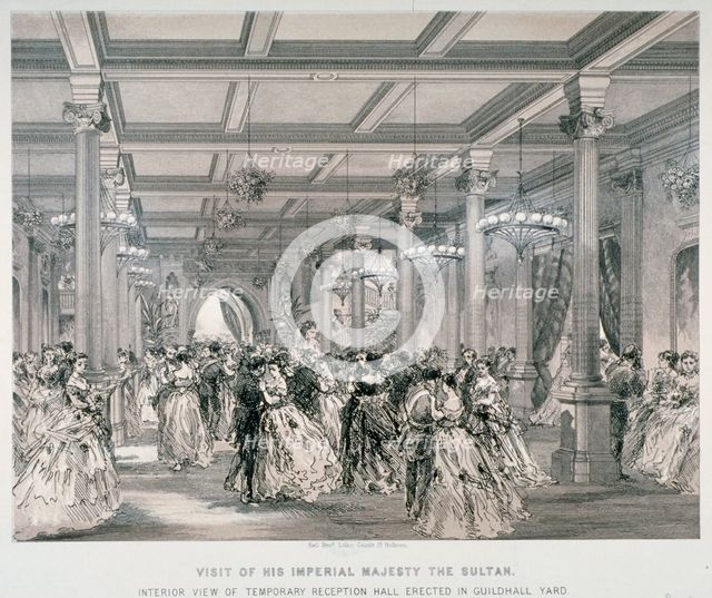 Reception for the Sultan of Turkey, Guildhall, City of London, 1867. Artist: Kell Brothers