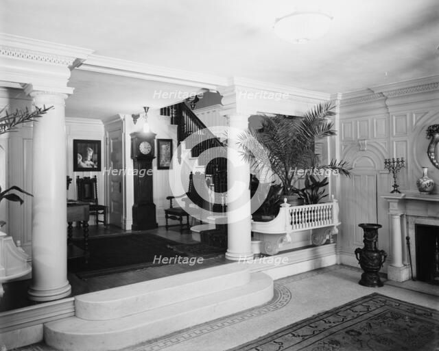 Reception hall, four-story townhouse, possibly New York, N.Y., between 1900 and 1905. Creator: William H. Jackson.