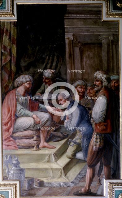 Reception hosted by the Sultan of Tunis to Catalan merchants to mark the restoration of free trad…
