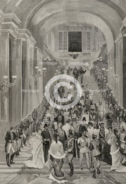 Reception in honour of the Ambassadors Extraordinary at the Royal Palace, Madrid, 27 January 1878. Creator: Andrés Ovejero.