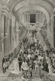 Reception in honour of the Ambassadors Extraordinary at the Royal Palace, Madrid, 27 January 1878. Creator: Andrés Ovejero