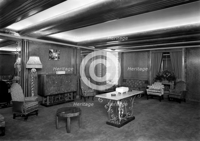 Reception room at the Odeon cinema, Leicester Square, London, 1937. Artist: J Maltby