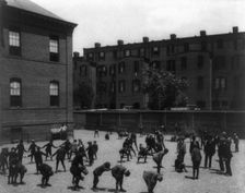 Recess period on the playground, 6th Division, (1899?). Creator: Frances Benjamin Johnston