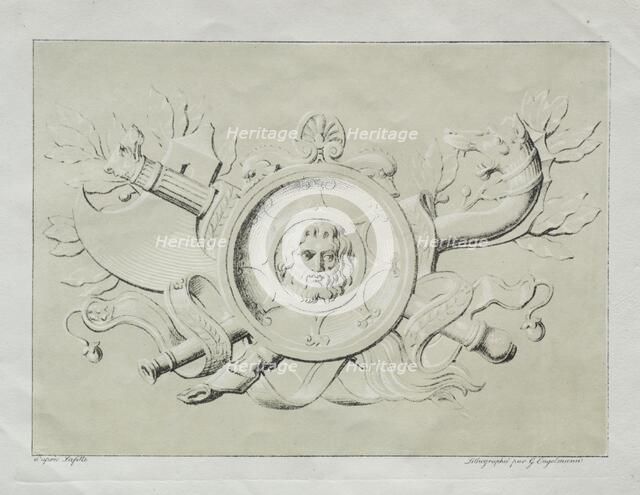 Receuil dessais lithographiques: Un trophee, c. 1816. Creator: Godefroy Engelmann (French, 1788-1839).