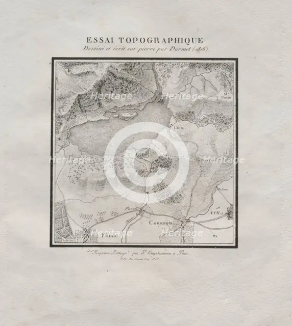 Receuil dessais lithographiques: Essai topographique, 1816. Creator: Darmet (French).