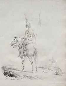 Receuil dessais lithographiques: Le Lancier en Vedette, 1816. Creator: Horace Vernet (French, 1789-1863)