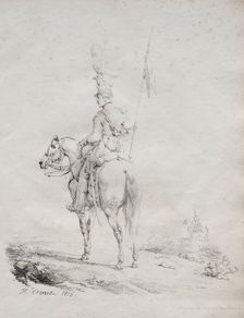 Receuil dessais lithographiques: Le Lancier en Vedette, 1816. Creator: Horace Vernet (French, 1789-1863)