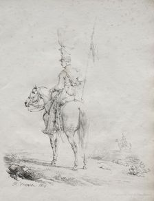 Receuil dessais lithographiques: Le Lancier en Vedette, 1816. Creator: Horace Vernet (French, 1789-1863)