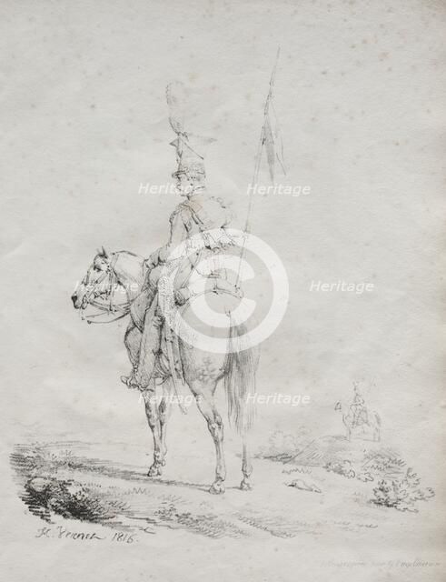 Receuil dessais lithographiques: Le Lancier en Vedette, 1816. Creator: Horace Vernet (French, 1789-1863).